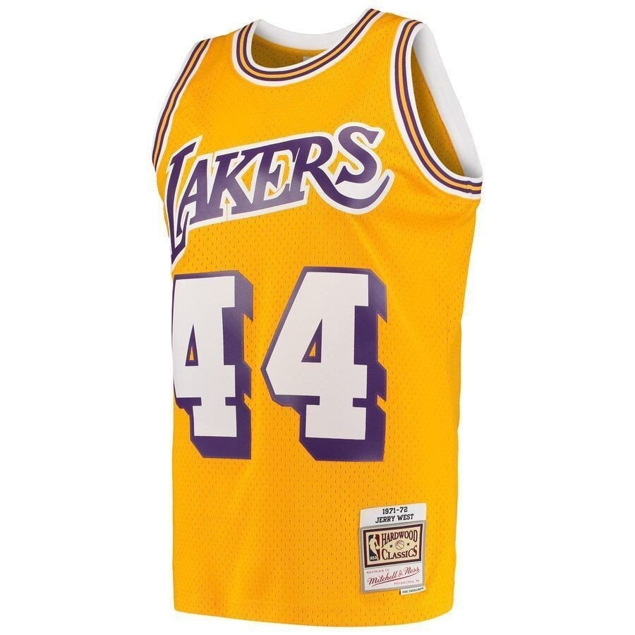 Jerry West Los Angeles Lakers Mitchell & Ness Hardwood Classics 1971-72 Swingman Jersey - Gold