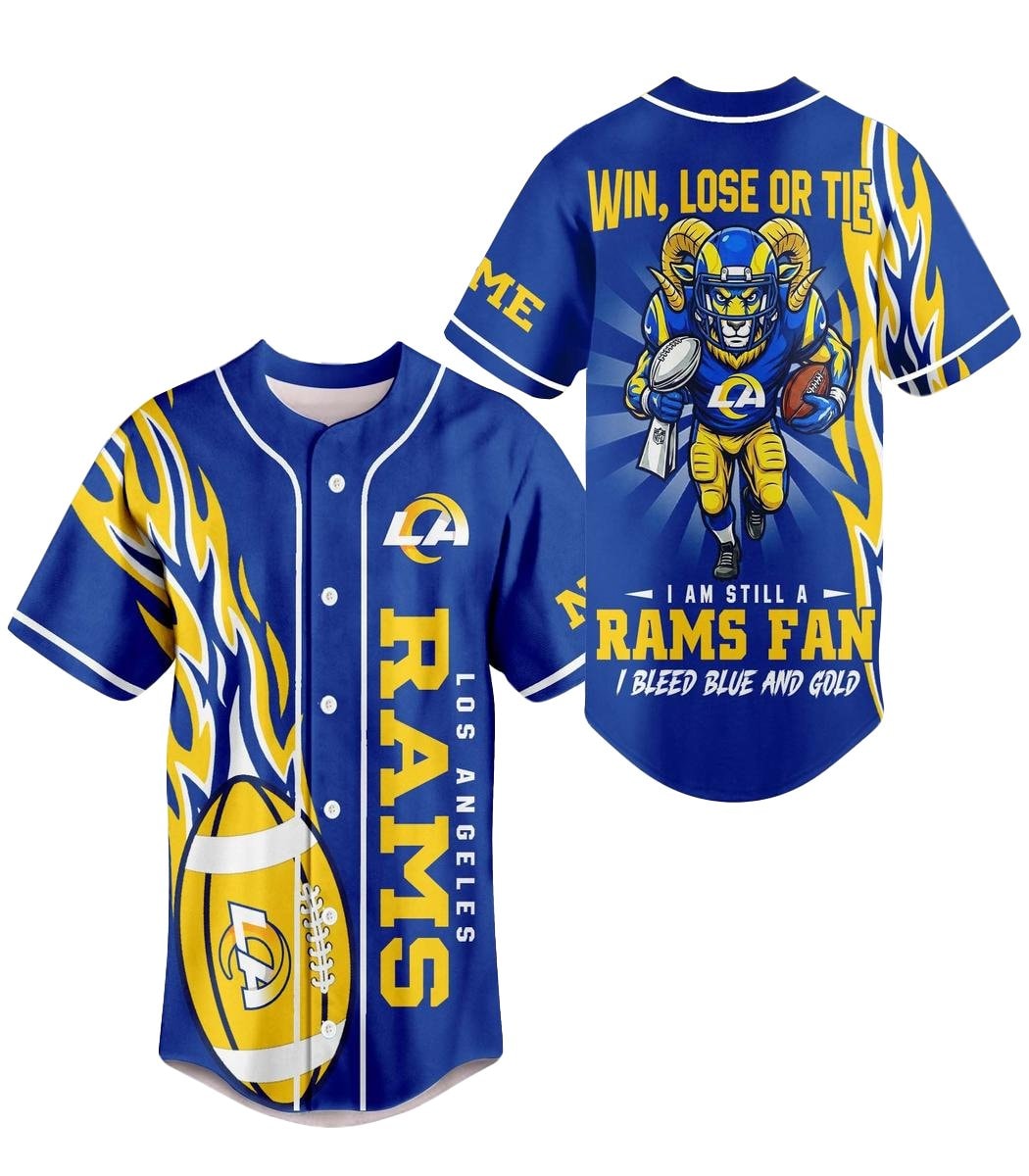Football Team 2026 I Bleed Blue And Gold Personalized Name Baseball Jersey