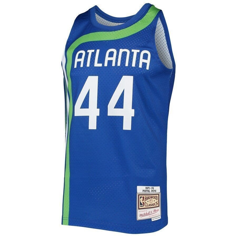 Pete Maravich Atlanta Hawks Mitchell & Ness 1971-72 Hardwood Classics Swingman Jersey - Blue