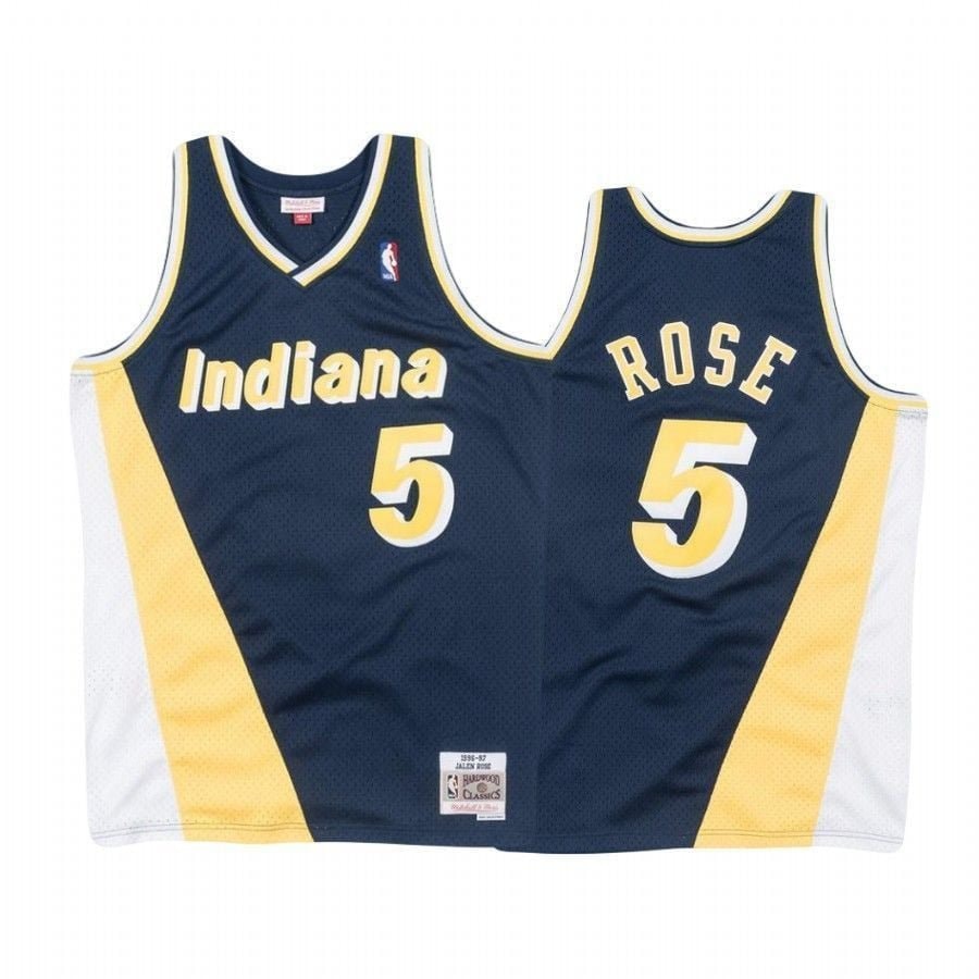 Men's Jalen Rose 5 Basketball Team White Hardwood Classics Jersey