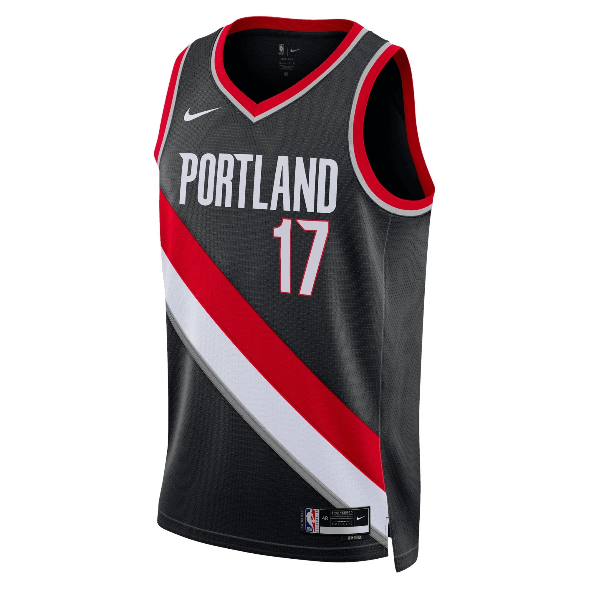 Portland Trail Blazers Icon Edition Swingman Jersey Black Shaedon Sharpe Unisex