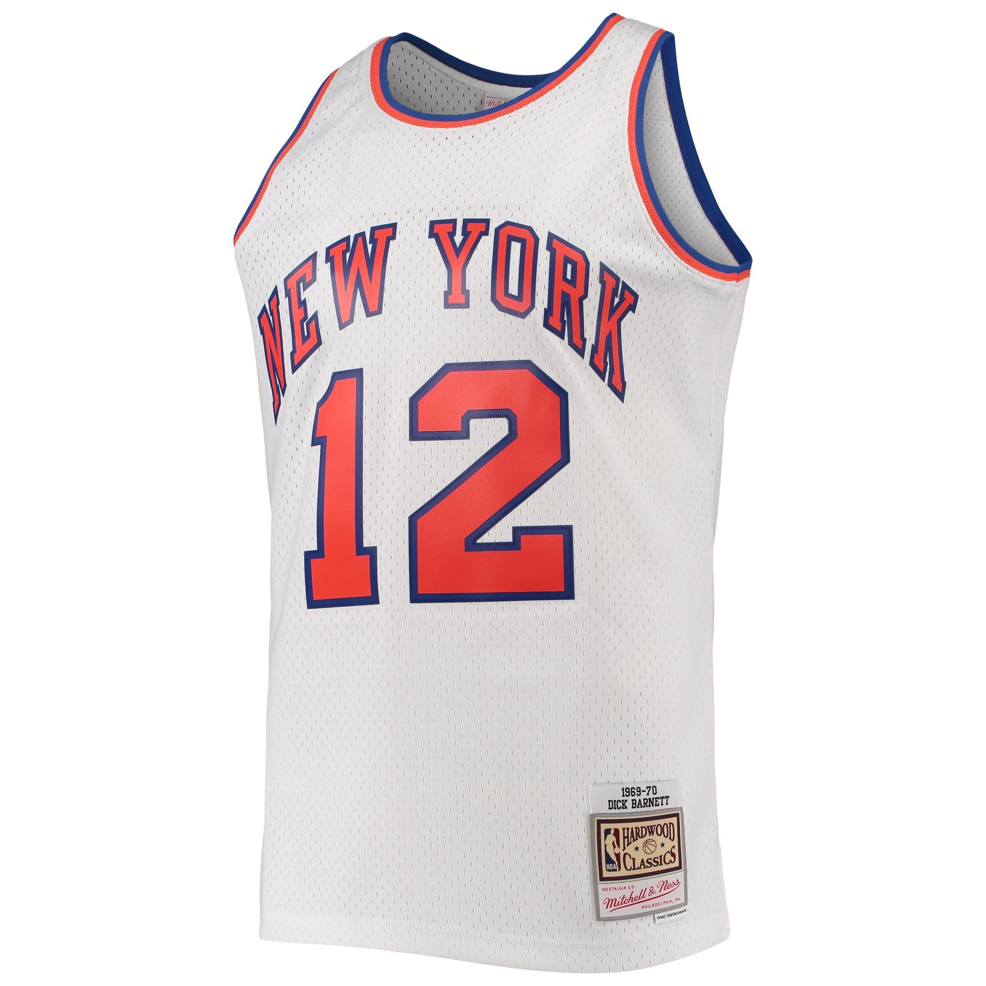 Men's Mitchell & Ness Dick Barnett White New York Knicks 1969-70 Hardwood Classics Swingman Jersey
