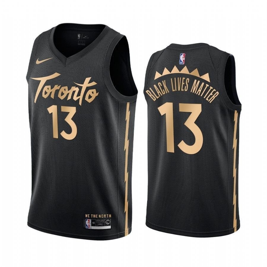 Men's Malcolm Miller Black Lives Matter Raptors City Jersey - Multicolor Polyester
