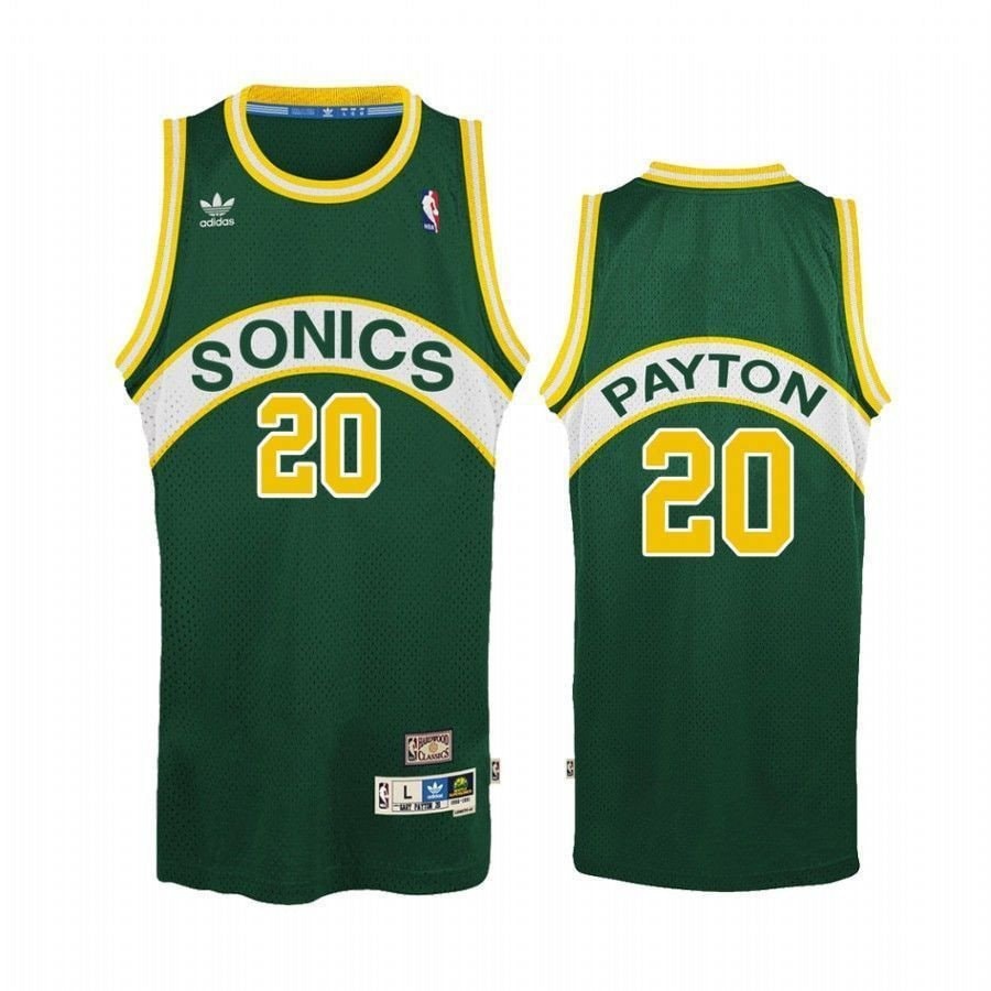 Men's Seattle Supersonics 20 Gary Payton Green Soul Swingman Jersey