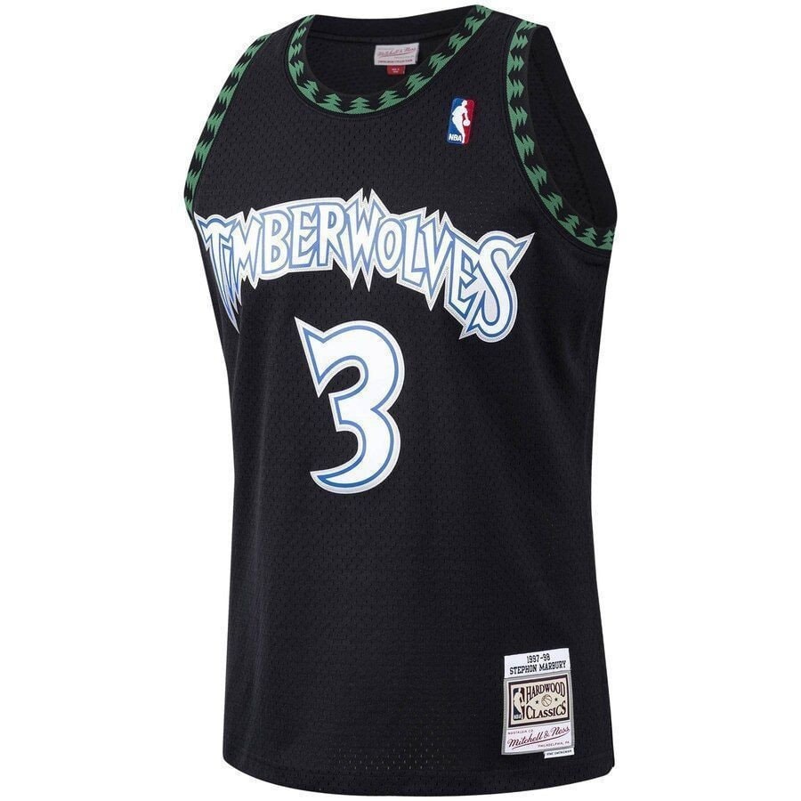 Stephon Marbury Minnesota Timberwolves Mitchell & Ness 1997-98 Hardwood Classics Swingman Jersey - Black
