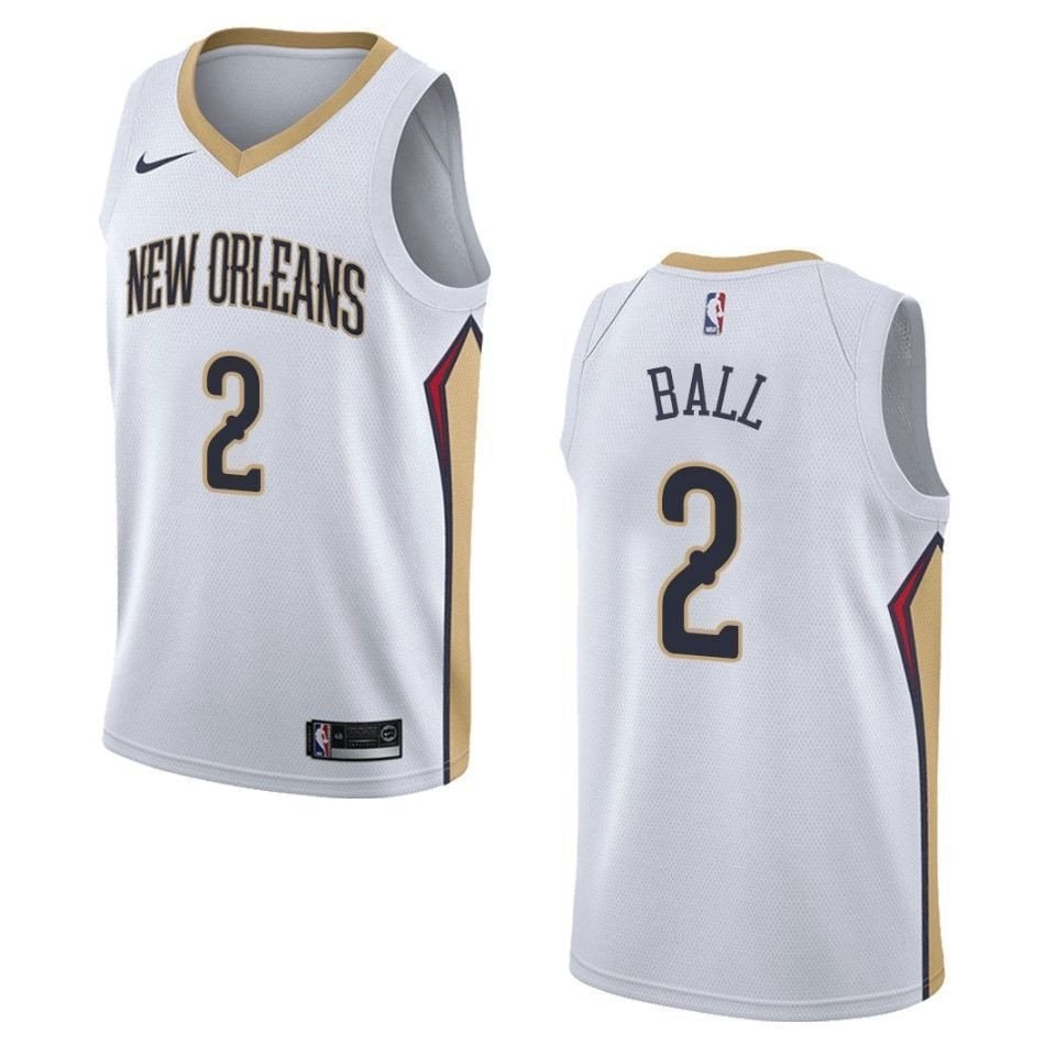 Men's New Orleans Pelicans Lonzo Ball Association Swingman Jersey White S-3XL