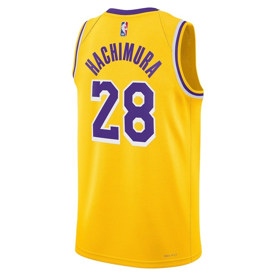 Rui Hachimura 28 Los Angeles Lakers Unisex Swingman Jersey Icon Edition Gold