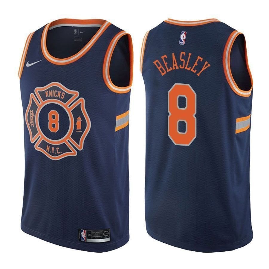 Knicks Michael Beasley #8 City Edition Navy Basketball Jersey - Men's Sizes S-3XL