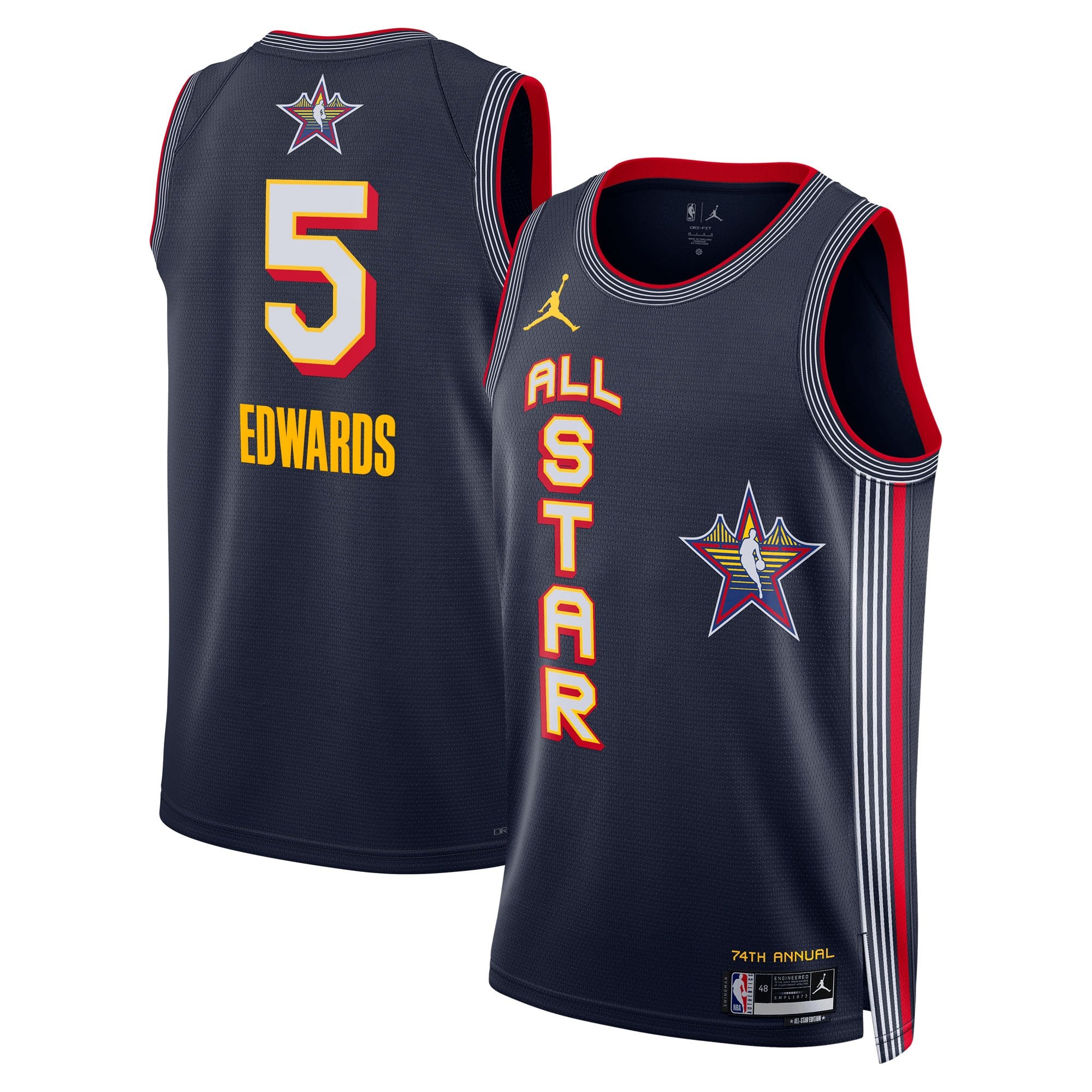 NBA Jordan Brand All Star 2025 Swingman Jersey Navy Anthony Edwards Unisex