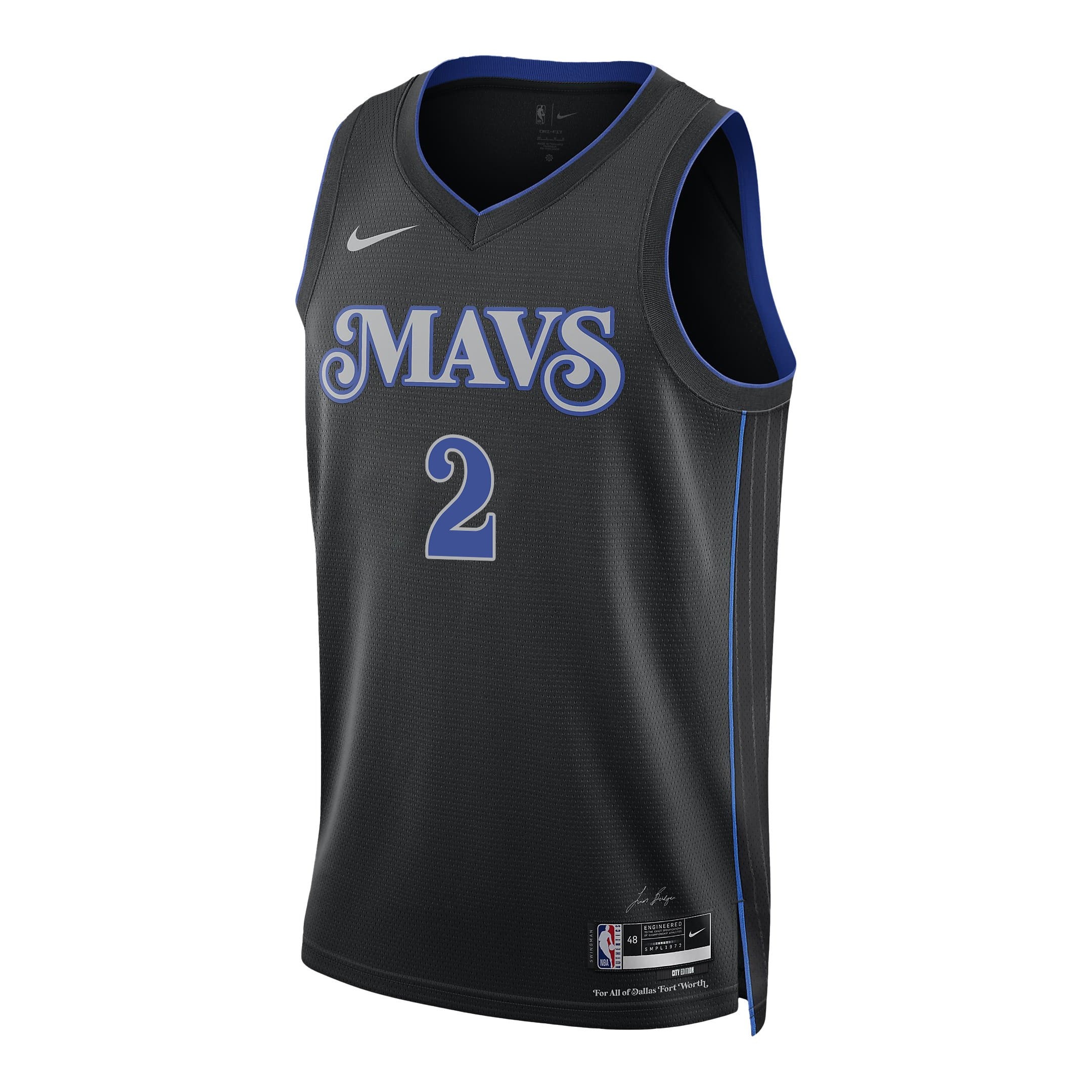 Dereck Lively II Dallas Mavericks 2024 Finals Patch Swingman Jersey City Edition Black