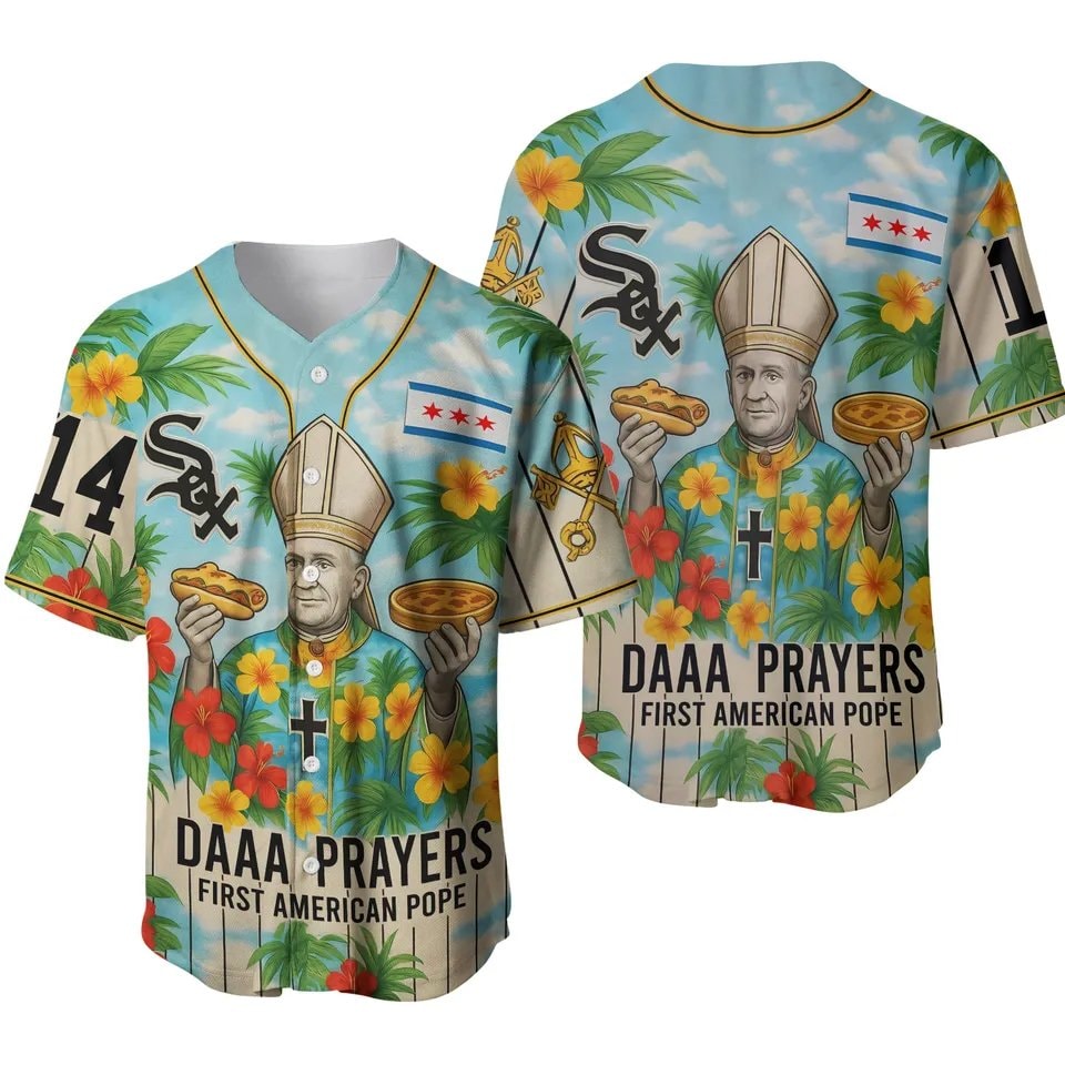 First American Pope Leo-Da Prayers Baseball Team Pope Baseball Jersey