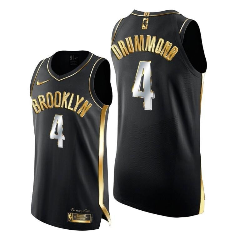 Andre Drummond 4 Basketball Team Golden Edition Black Jersey - Men Jersey