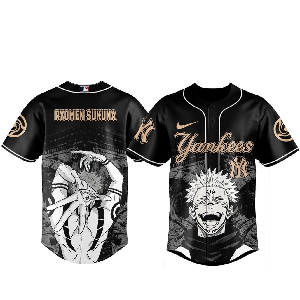 Baseball Team x Jujutsu Kaisen Night 2026 Ryomen Sukuna Black Baseball Jersey
