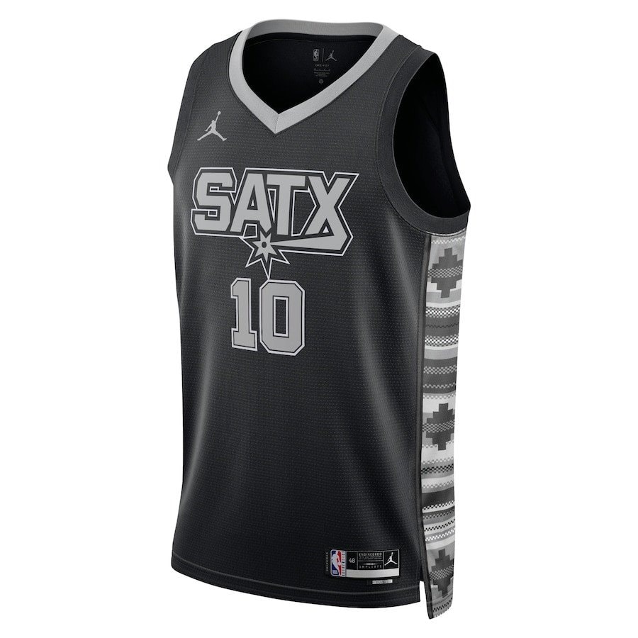 Jeremy Sochan 10 San Antonio Spurs Unisex Swingman Jersey Statement Edition Black