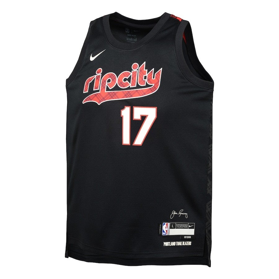 Shaedon Sharpe 17 Portland Trail Blazers 2023/24 City Edition Swingman Youth Jersey Black