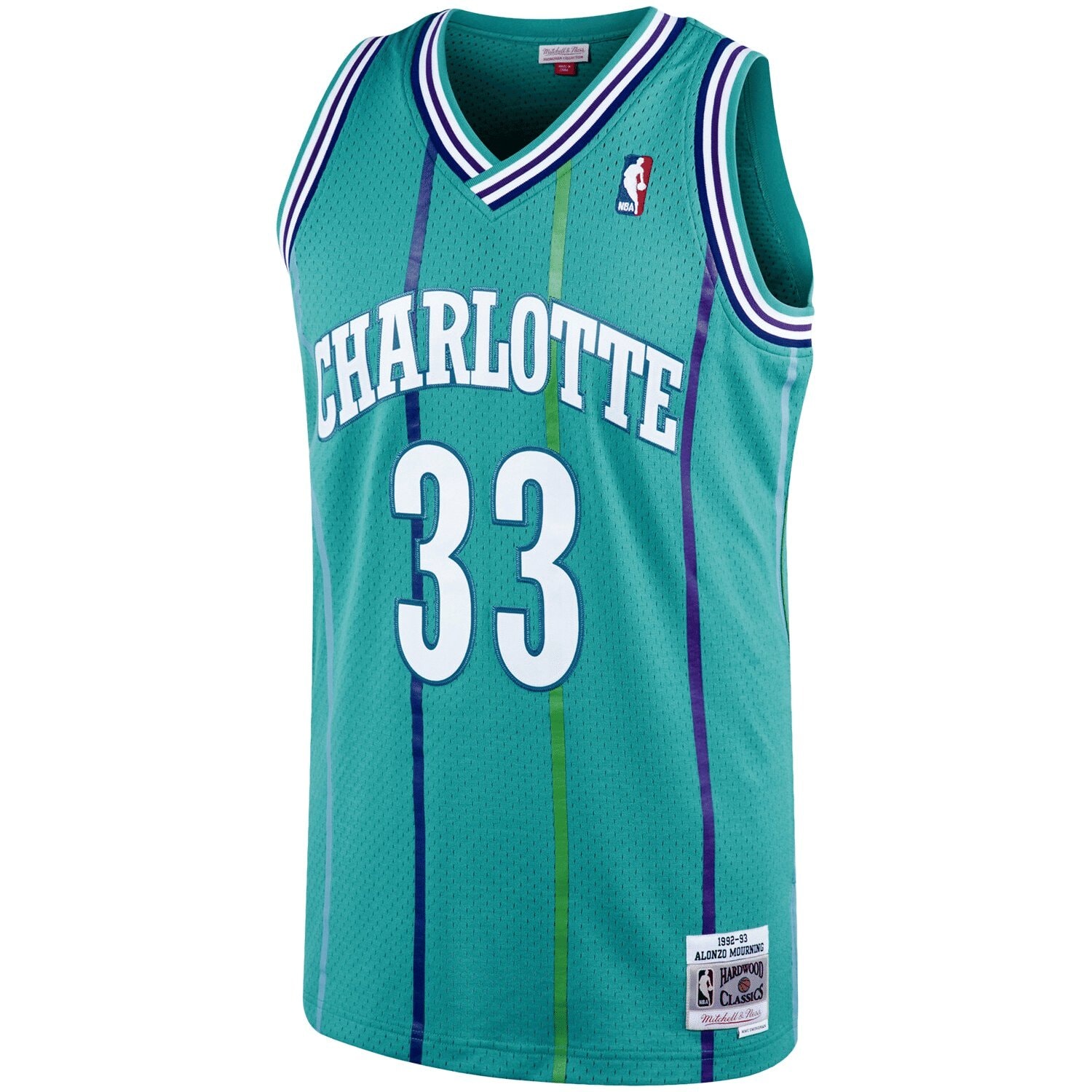 Alonzo Mourning Charlotte Hornets Mitchell & Ness 1994-95 Hardwood Classics Swingman Jersey - Purple Jersey