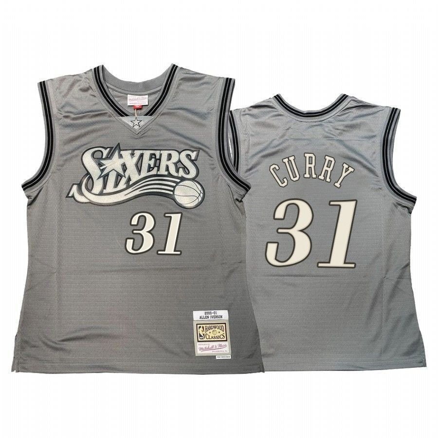 Men's Seth Curry 31 Basketball Team Hardwood Classics Jersey Gray