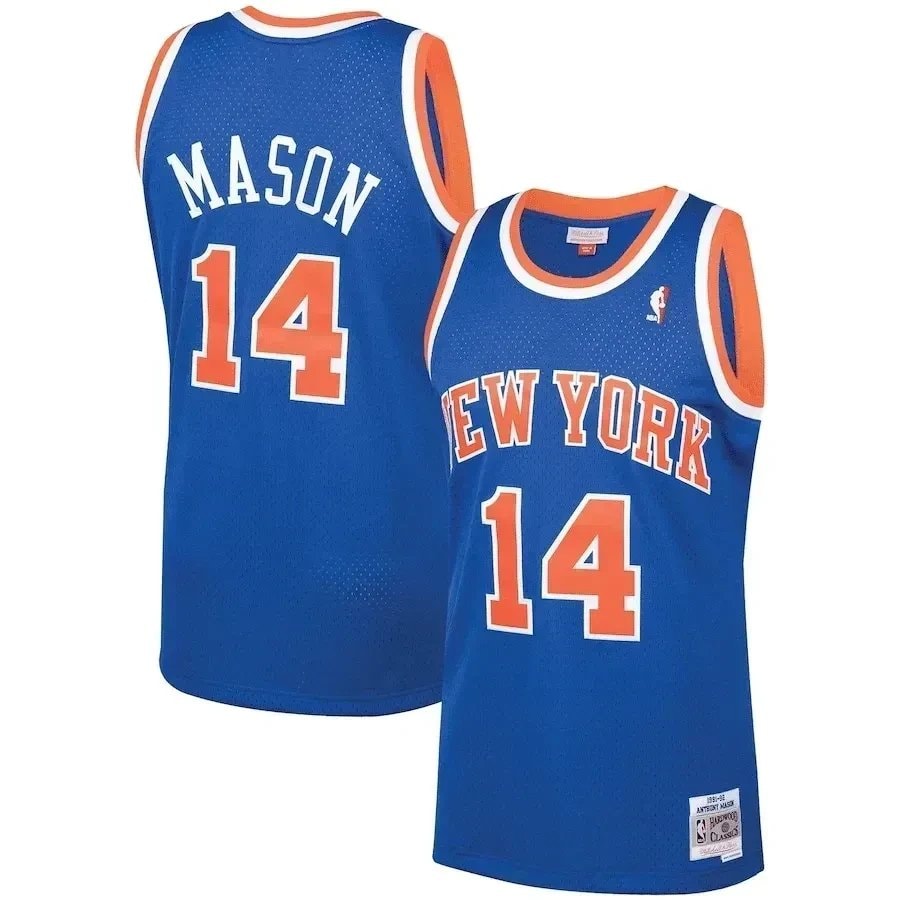 Anthony Mason New York Knicks Mitchell & Ness 1991-92 Hardwood Classics Swingman Jersey Blue