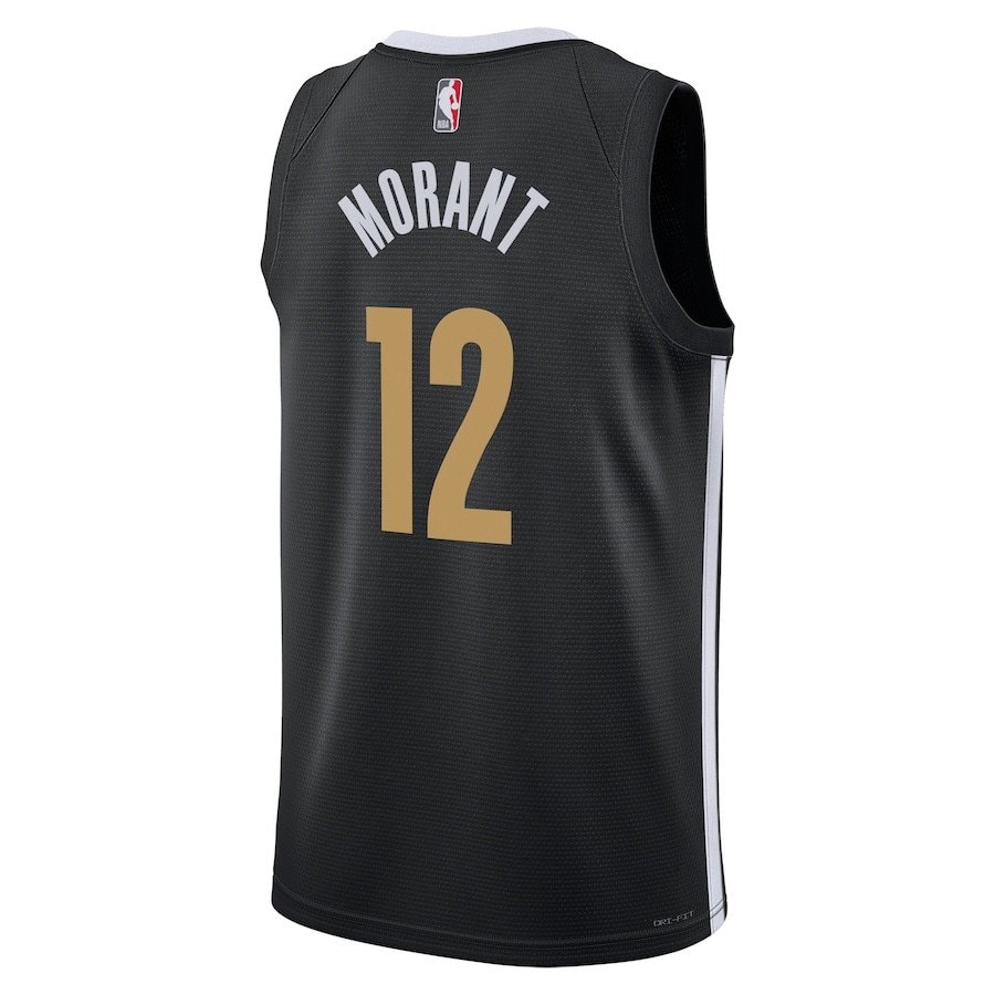 Ja Morant 12 Memphis Grizzlies 2023/24 City Edition Swingman Jersey Black Multicolor Unisex