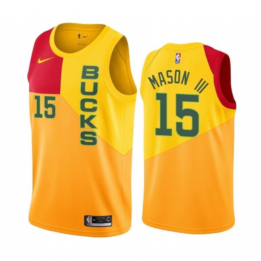 Milwaukee Bucks Frank Mason III #15 City Edition Men's Basketball Jersey Multicolor