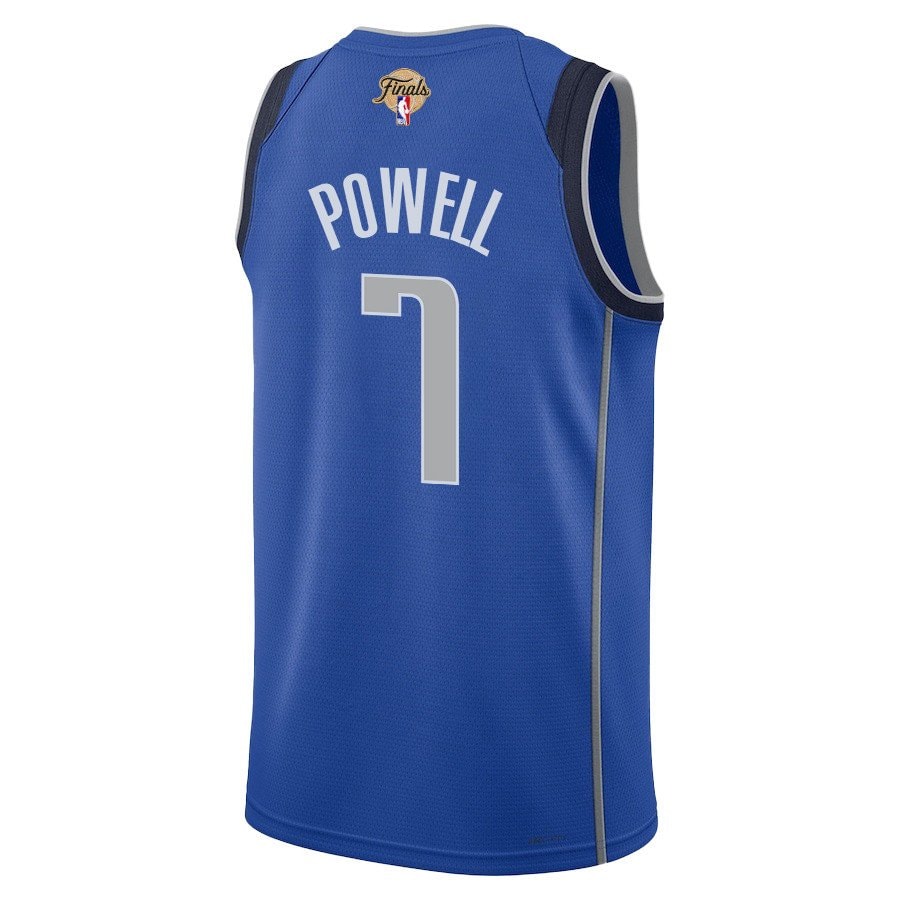 Dwight Powell 7 Dallas Mavericks 2024 Finals Patch Swingman Jersey Icon Edition Blue