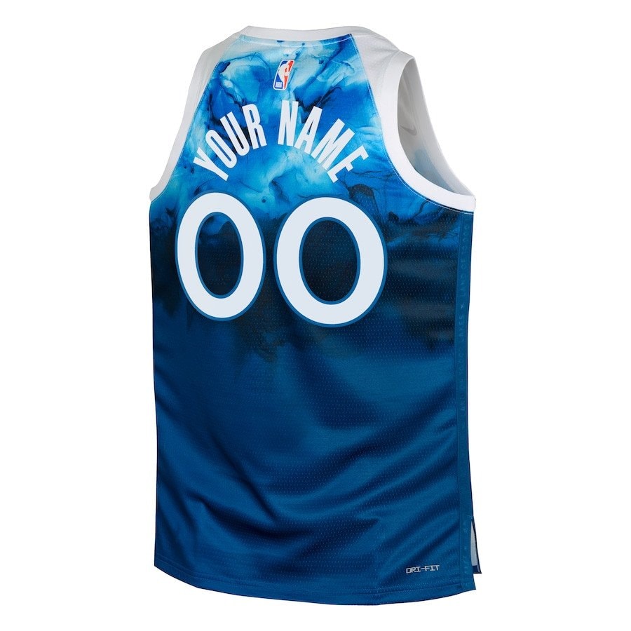 Minnesota Timberwolves 2023/24 City Edition Swingman Custom Youth Jersey Blue Multicolor Sizes S-3XL