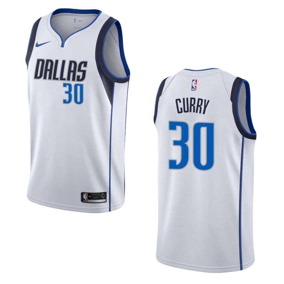 Men's Dallas Mavericks Seth Curry 30 Association Swingman Jersey White