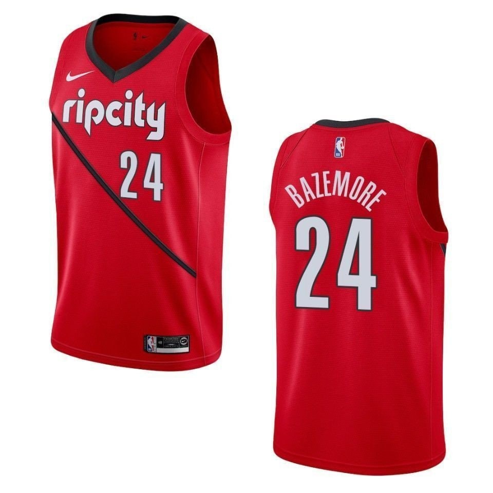 Men's Portland Trail Blazers Kent Bazemore #24 Red Swingman Jersey S-3XL