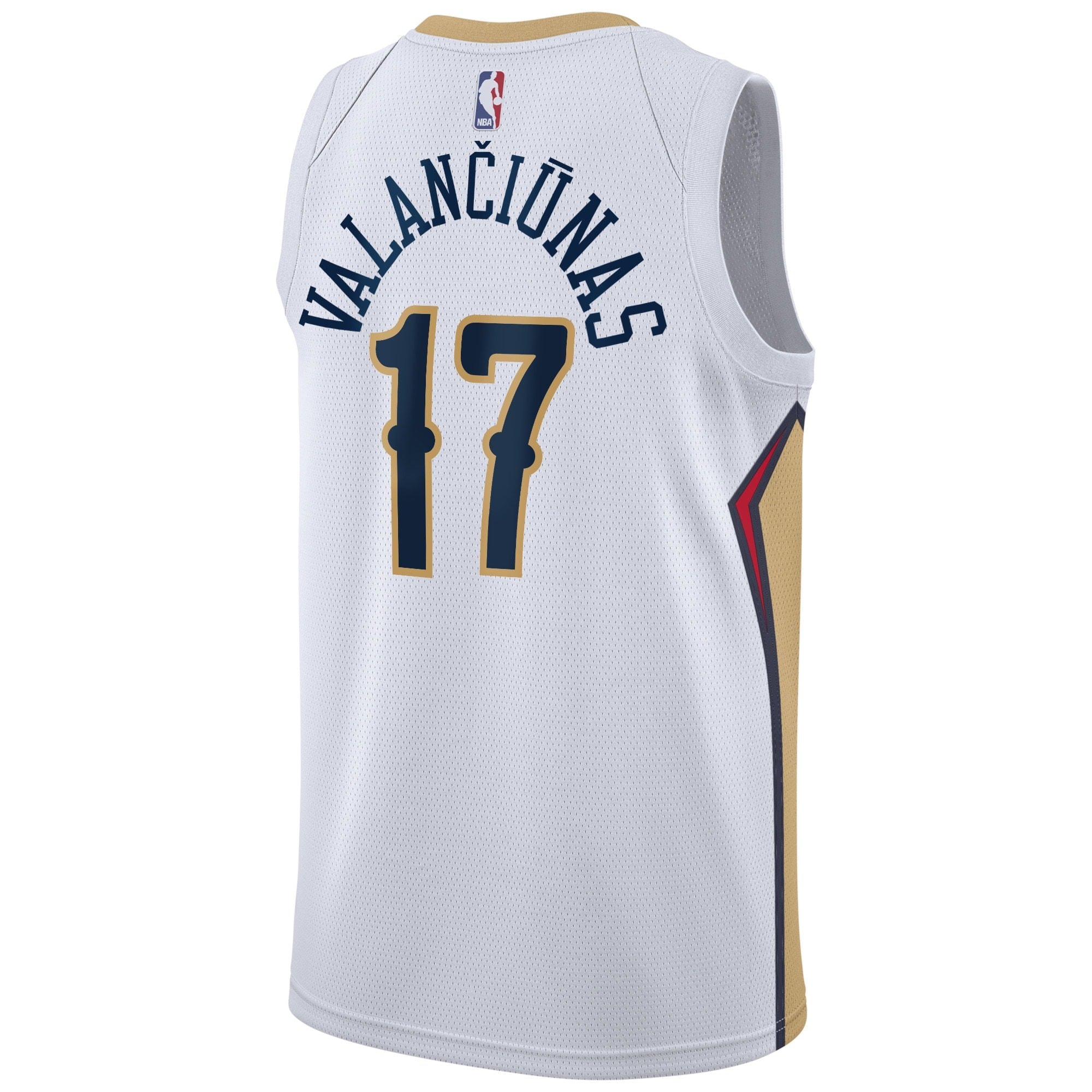 New Orleans Pelicans Association Edition Swingman Jersey White Jonas Valanciunas Mens