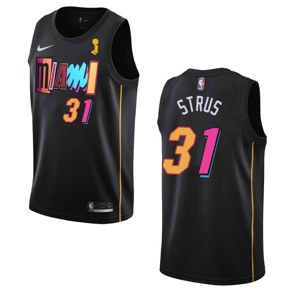 Basketball Team Max Strus 31 Champions Cup 2023 Patch Jersey Black
