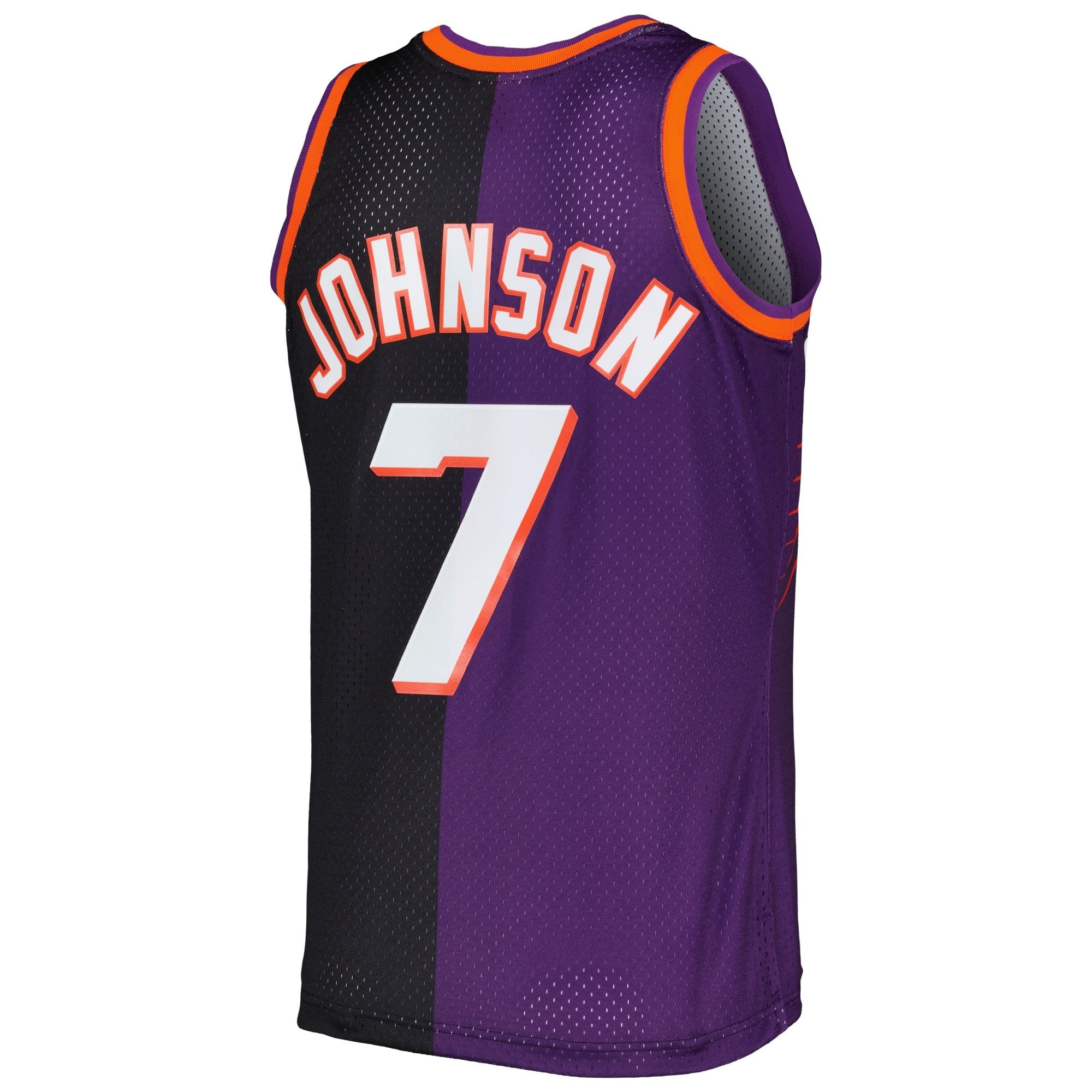 Men's Mitchell & Ness Kevin Johnson Purple Black Phoenix Suns 1996/97 Hardwood Classics Split Swingman Jersey