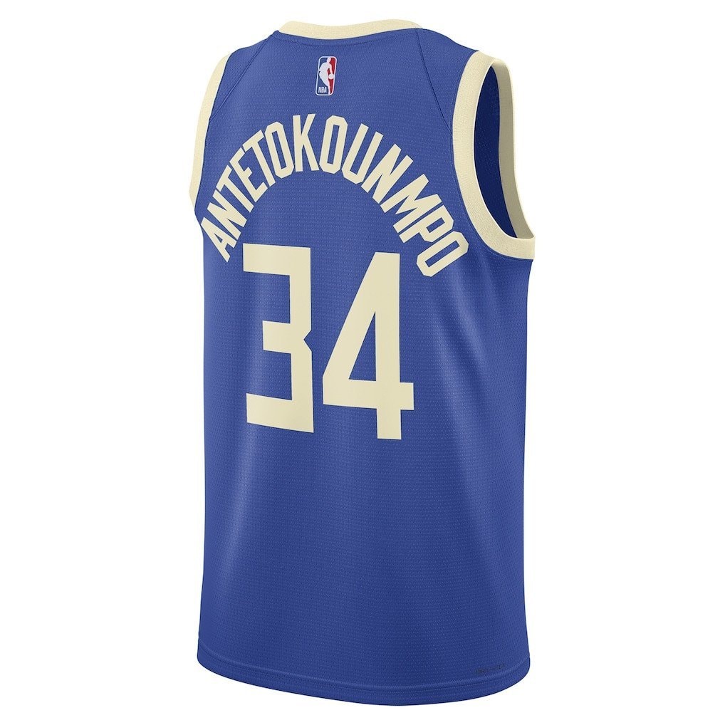 Giannis Antetokounmpo 34 Milwaukee Bucks Unisex 2024/25 Swingman City Edition Jersey Royal