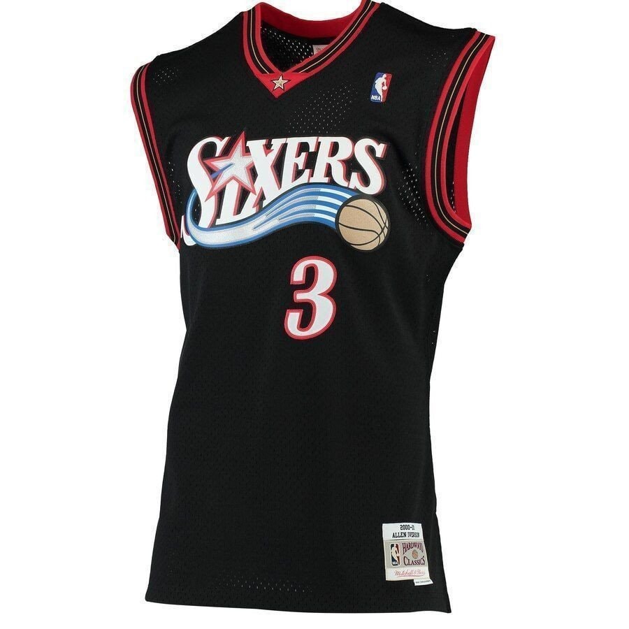 Allen Iverson Philadelphia 76ers Mitchell & Ness 2000-01 Hardwood Classics Swingman Jersey - Black