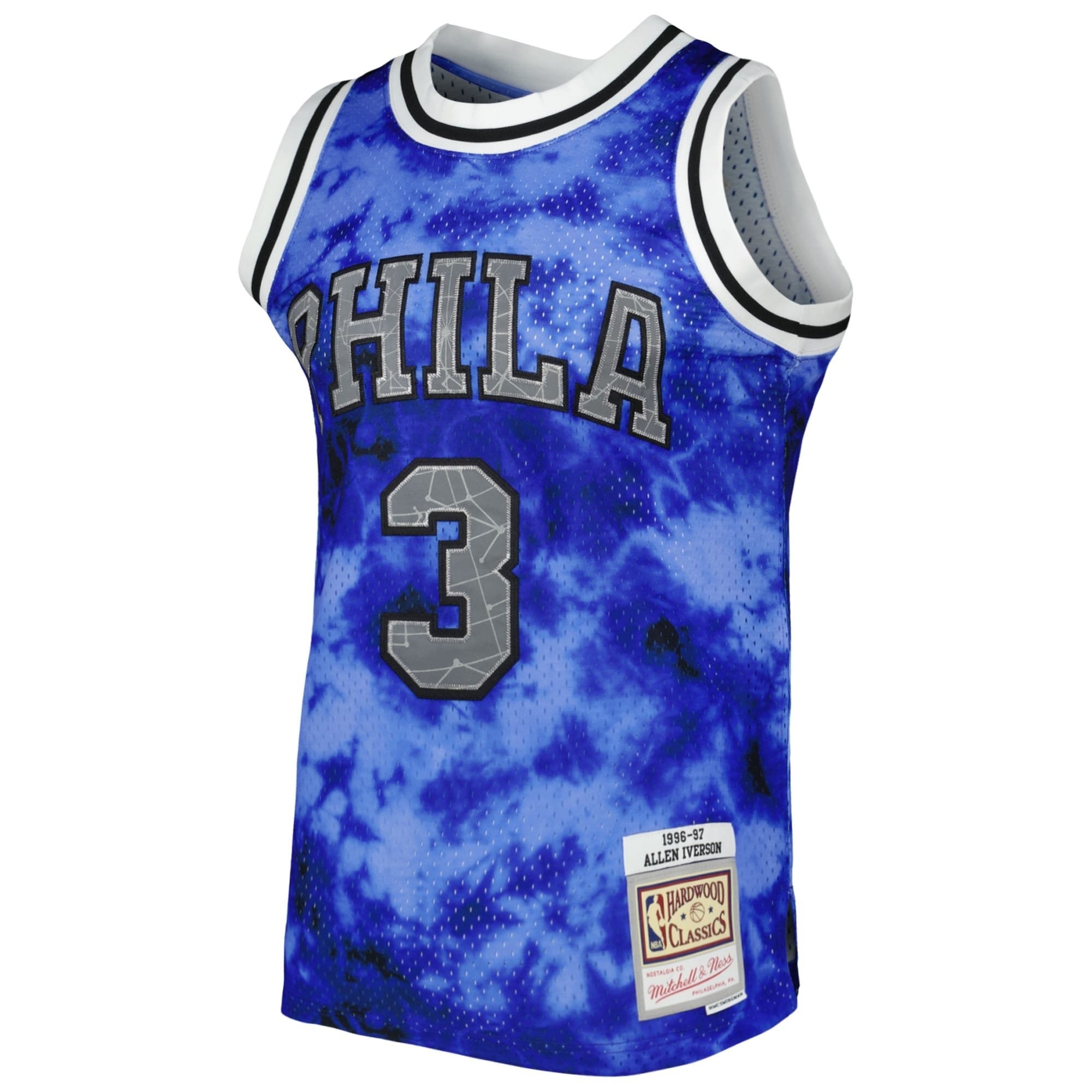 Men's Mitchell & Ness Allen Iverson Royal Philadelphia 76ers 1996/97 Galaxy Swingman Jersey