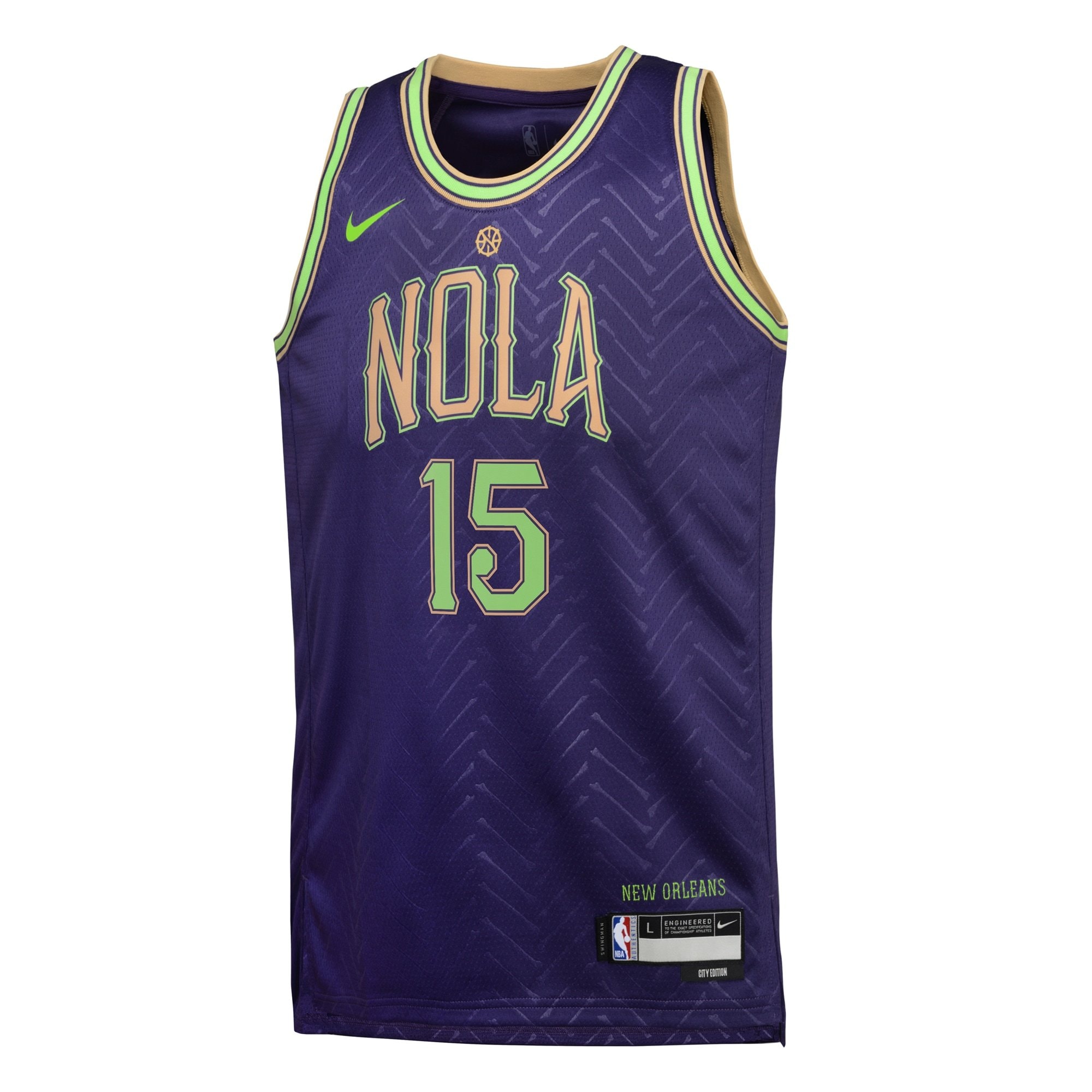 New Orleans Pelicans City Edition Swingman Jersey 2024 Purple Jose Alvarado Youth