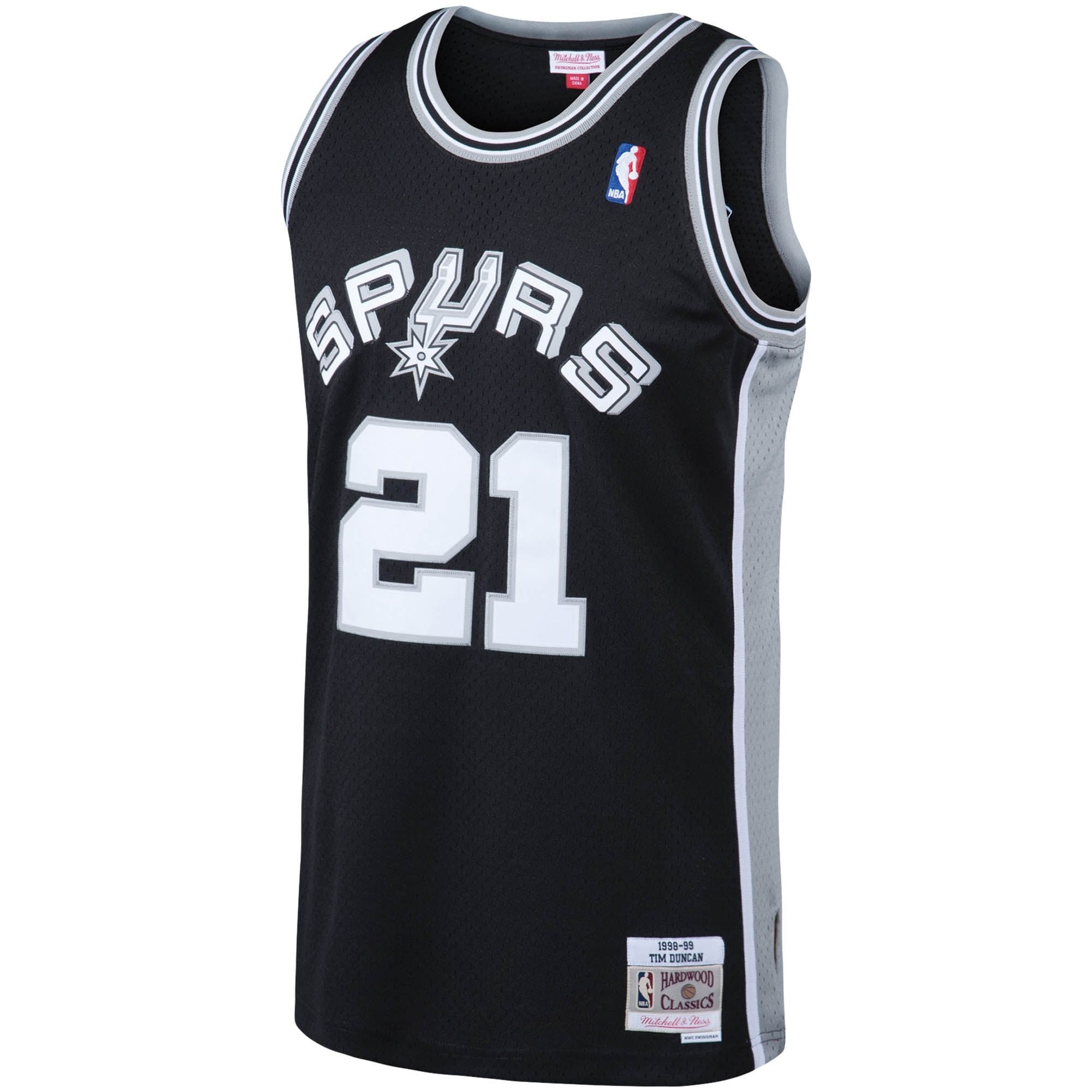 Men's Mitchell & Ness Tim Duncan Black San Antonio Spurs Big & Tall Hardwood Classics Jersey