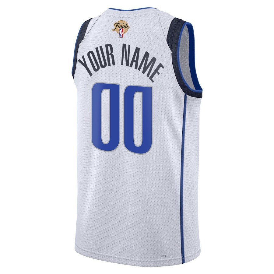 Dallas Mavericks 2024 Finals Patch Swingman Jersey Customized Association Edition White Unisex