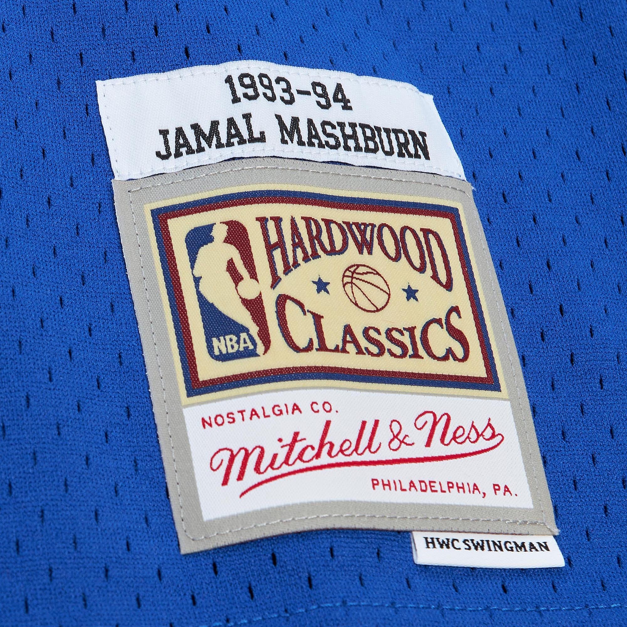 Men's Mitchell & Ness Jamal Mashburn Blue Dallas Mavericks 1993/94 Hardwood Classics Swingman Jersey