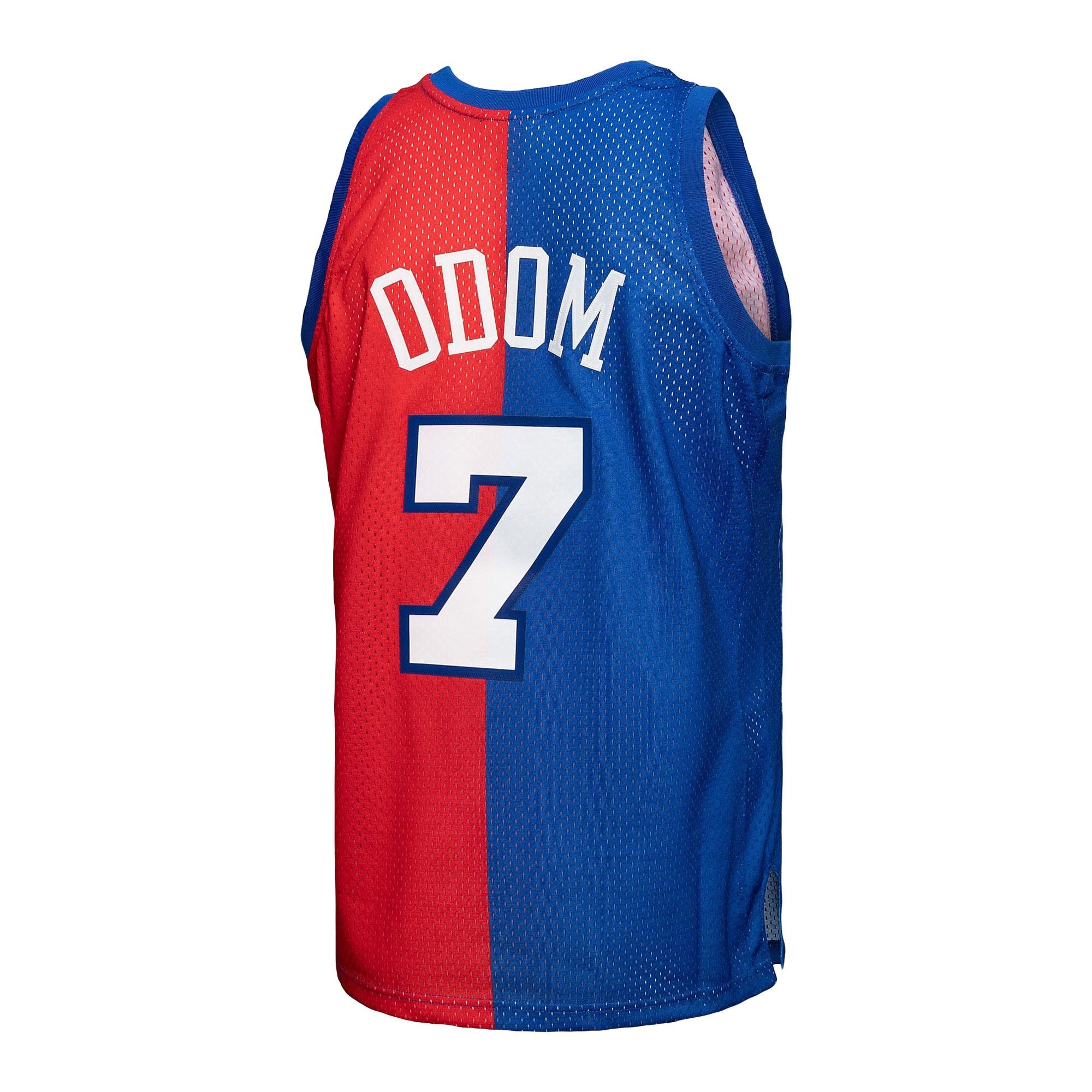Men's Mitchell & Ness Lamar Odom Royal/Red LA Clippers Hardwood Classics 2000/01 Split Swingman Jersey