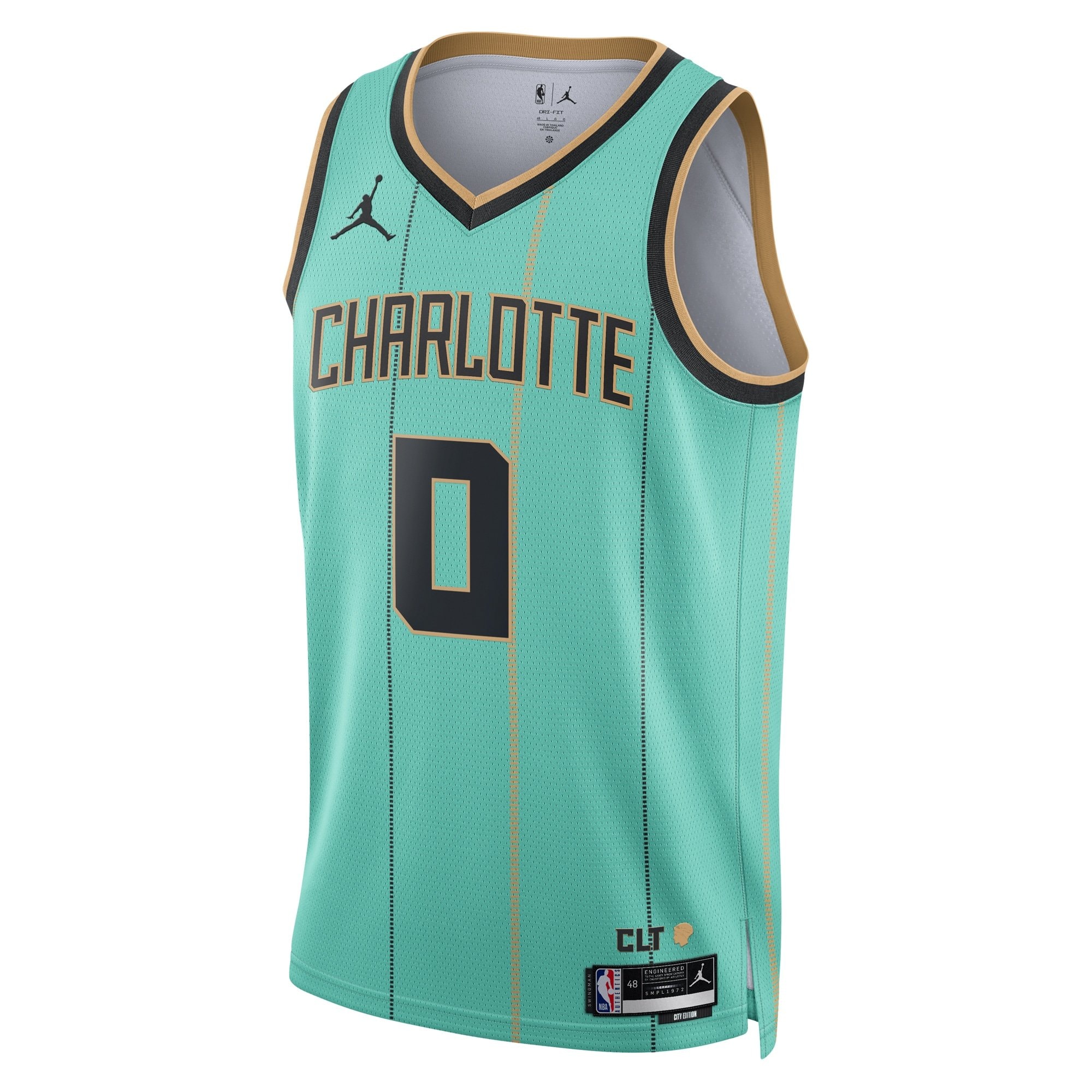 Charlotte Hornets 2024 City Edition Swingman Jersey Verde Azulado Miles Bridges Unisex