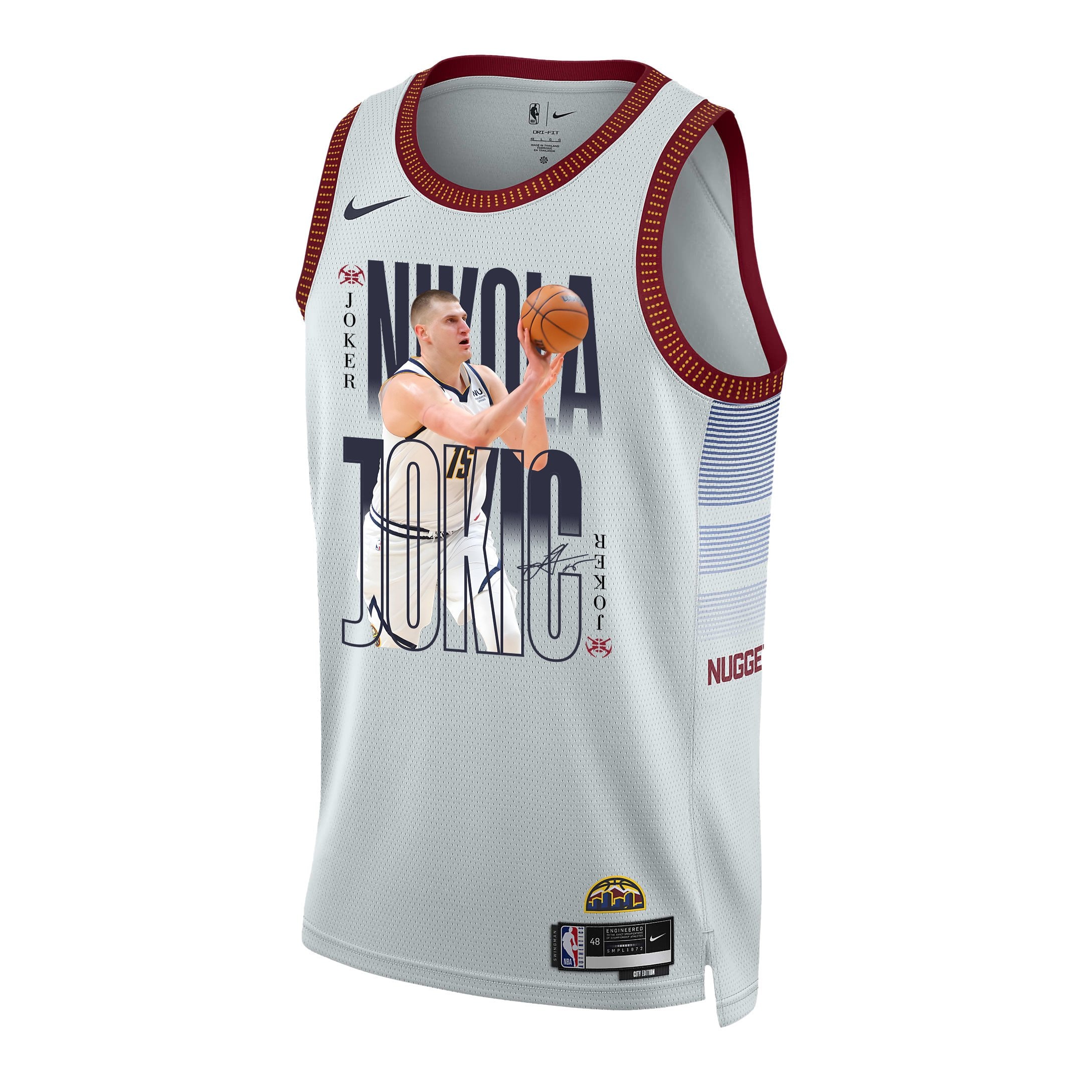 Nikola Jokic 15 Denver Nuggets Joker's Gold 2023 NBA Champions Swingman Jersey - White