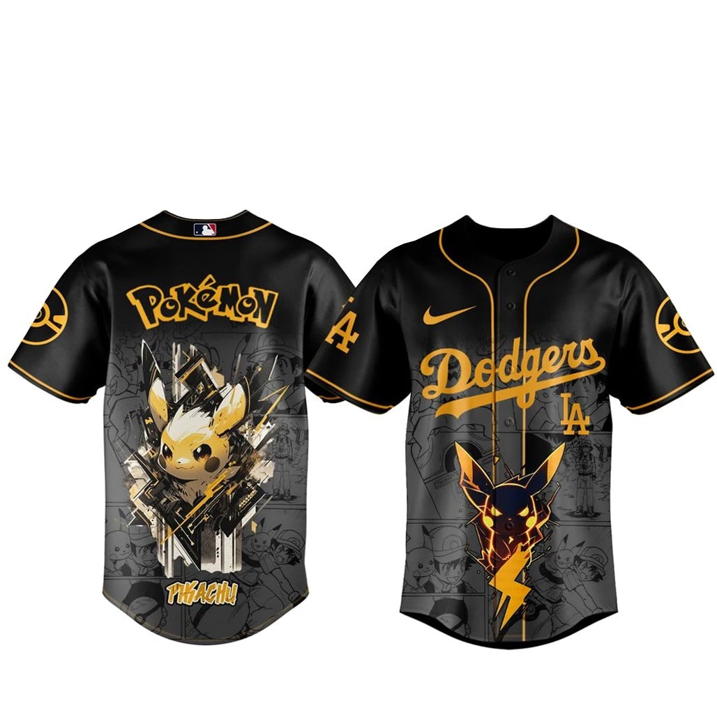 Baseball Team x Pokémon Pikachu 2026 Black Baseball Jersey