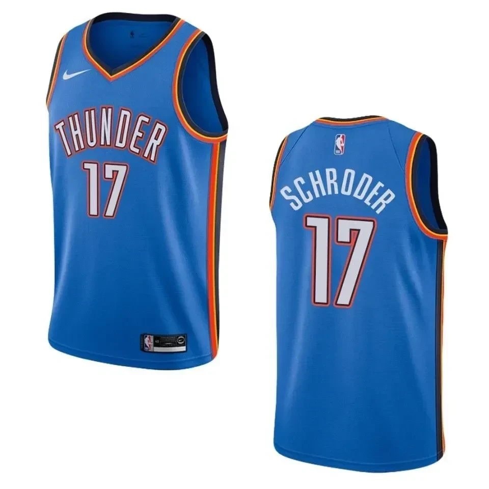 Men's Oklahoma City Thunder Dennis Schroder #17 Icon Swingman Jersey Blue