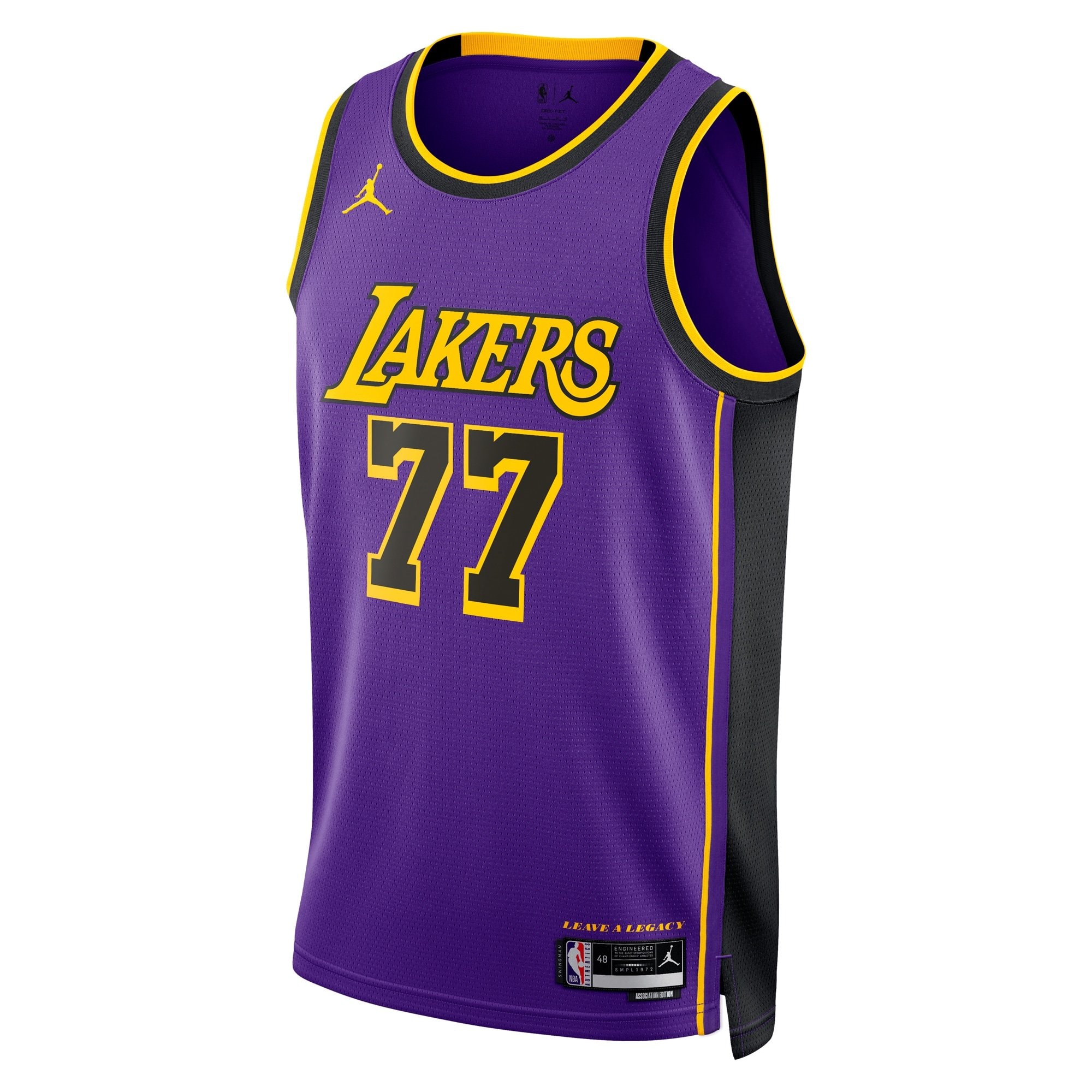 Los Angeles Lakers Jordan Brand Statement Edition Swingman Jersey Purple Luka Doncic Unisex