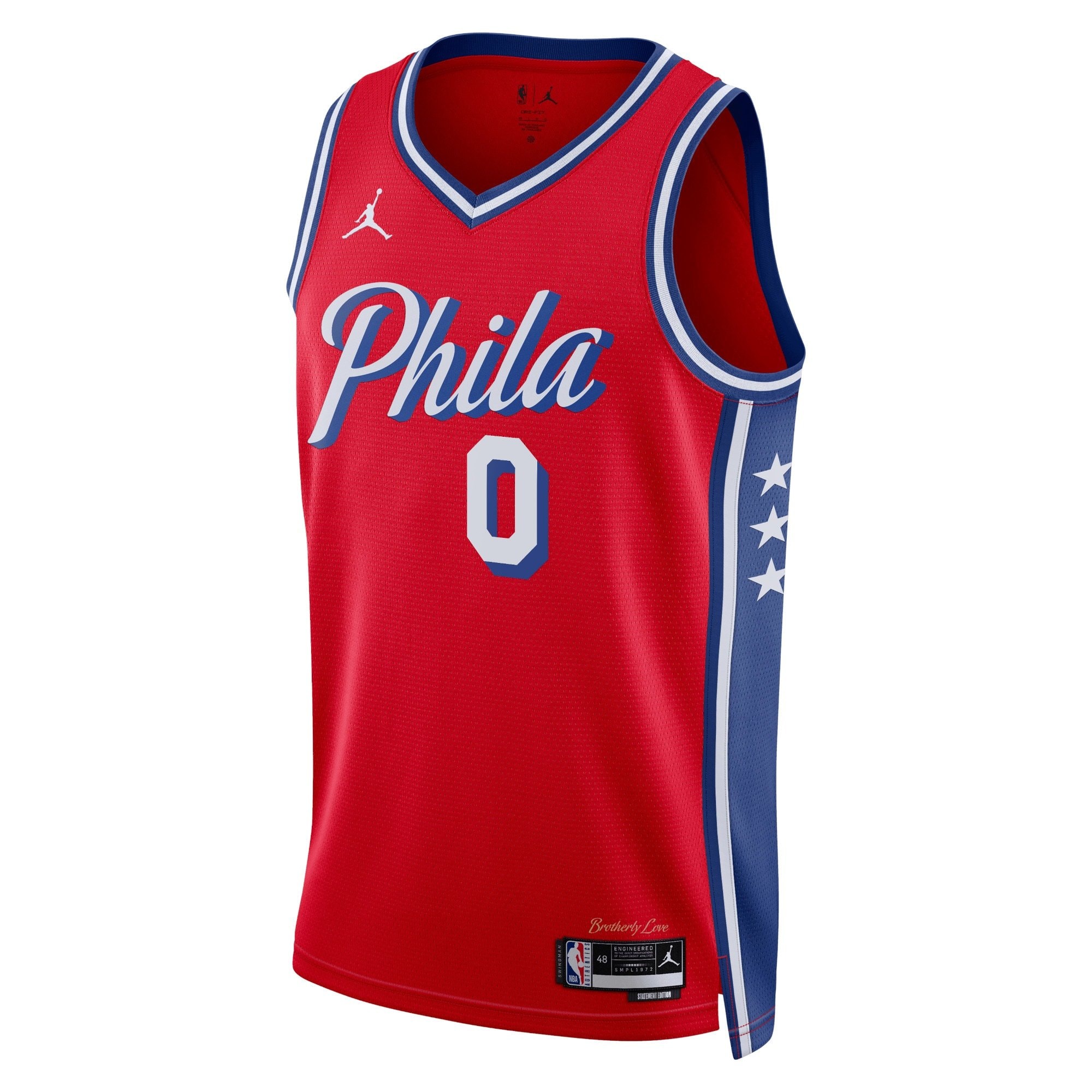 Philadelphia 76ers Jordan Statement Edition Swingman Jersey Red Tyrese Maxey Unisex