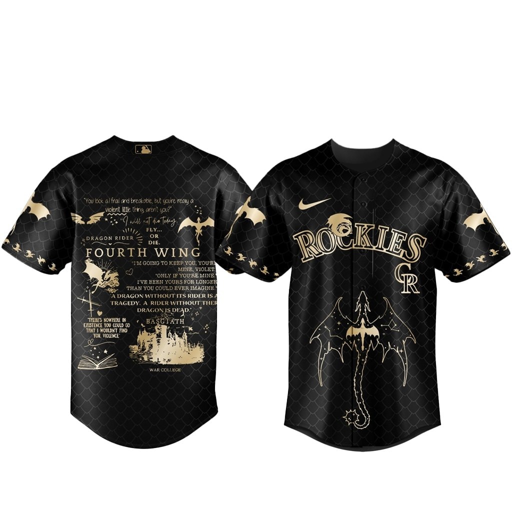 Baseball Team x Fourth Wing Night 2026 Black Baseball Jersey