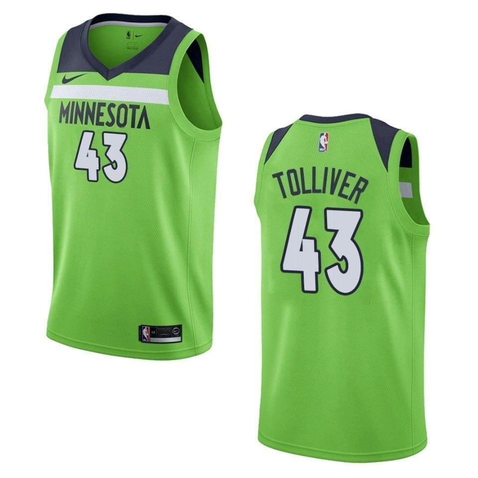 Men's Minnesota Timberwolves Anthony Tolliver #43 Statement Swingman Jersey Green