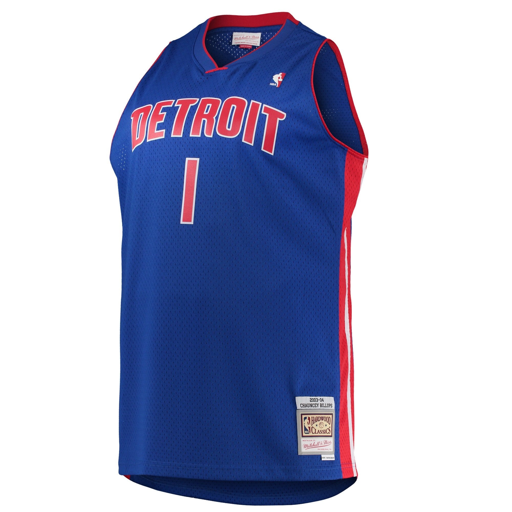 Men's Mitchell & Ness Chauncey Billups Blue Detroit Pistons 2003/04 Big & Tall Hardwood Classics Swingman Jersey