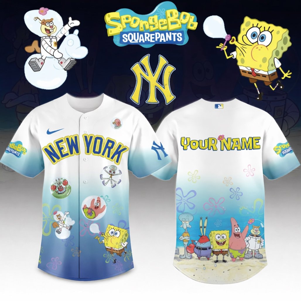 Custom Name and Number Baseball Team x SpongeBob SquarePants 2026 Baseball Jersey