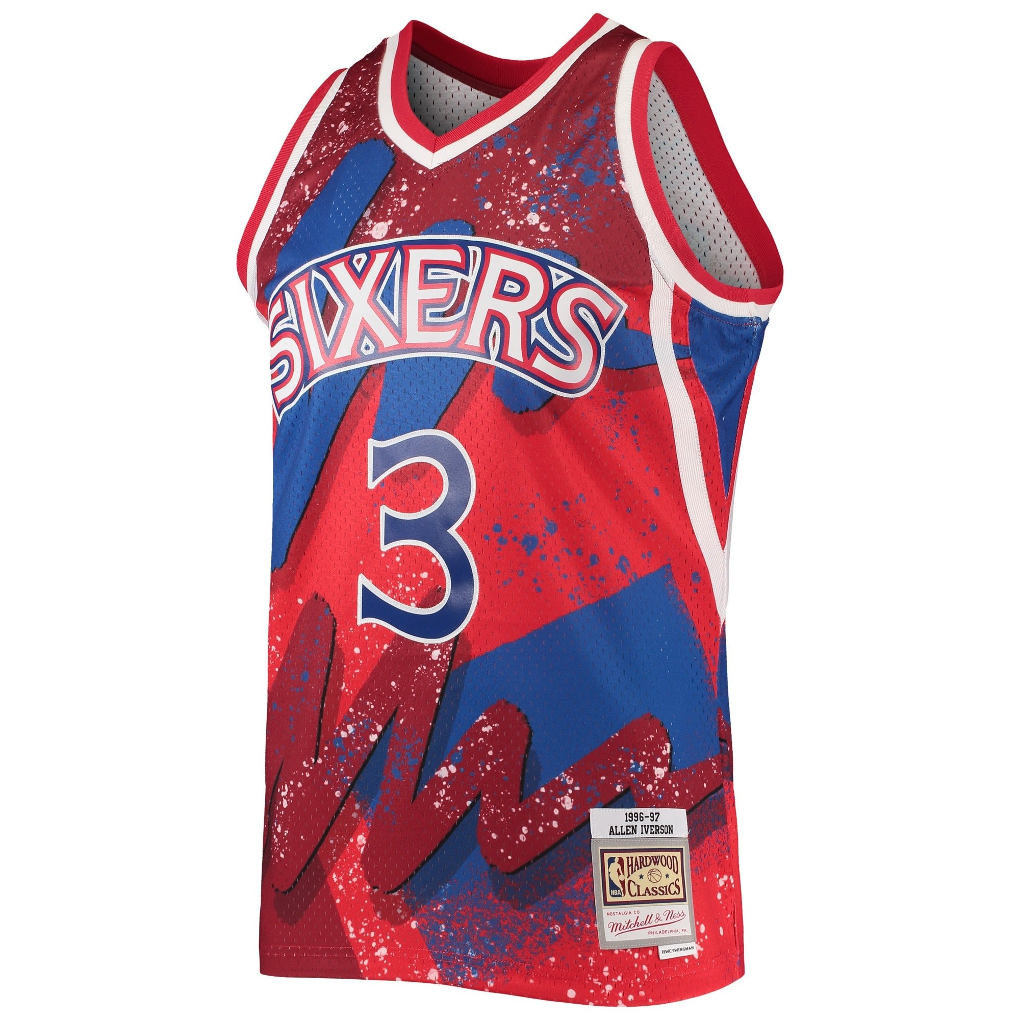 Men's Mitchell & Ness Allen Iverson Red Philadelphia 76ers 1996/97 Hardwood Classics Swingman Jersey